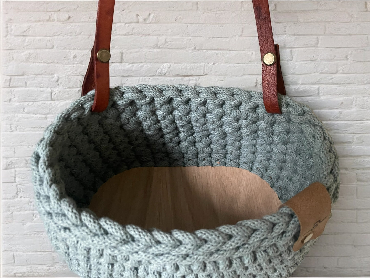 Hanging Storage Crochet Basket - Laurel/Oak