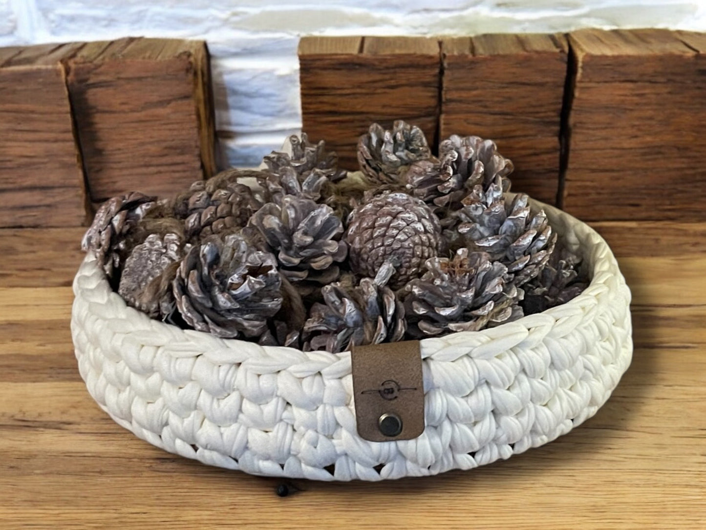 Crochet Basket - Round (M) - floral base