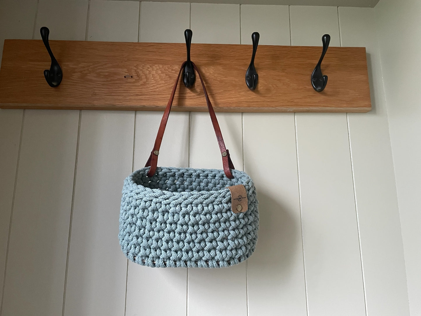 Hanging Storage Crochet Basket - Laurel/Oak