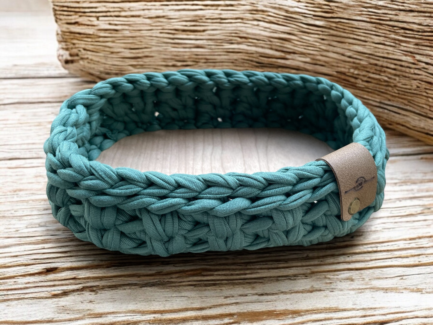 Crochet Basket - Stadium - Oak Base