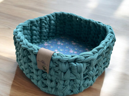 Crochet Basket - Rounded Square (M) - Liberty base