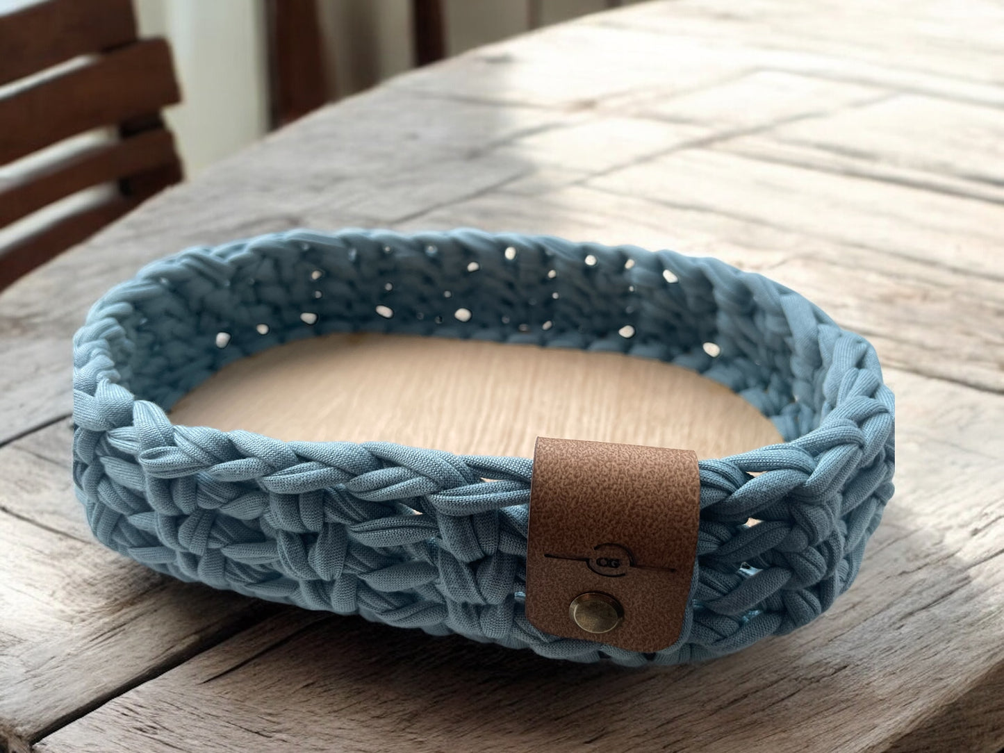 Crochet Basket - Stadium - Oak Base
