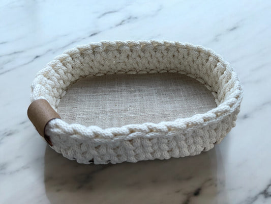 Crochet Basket - Stadium - Linen base